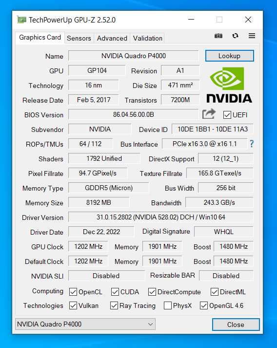 Nvidia Quadro P4000 видео карта 8GB GDDR5 CUDA workstation gpu