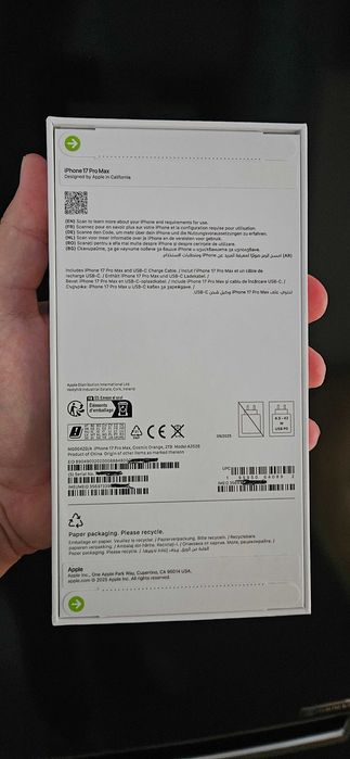 iPhone 17 Pro Max, garantie, Deep Blue si Cosmic Orange, 2TB, SIGILAT