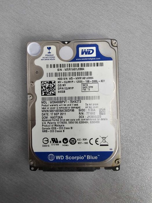 HDD за лаптоп WD 640GB 2.5"