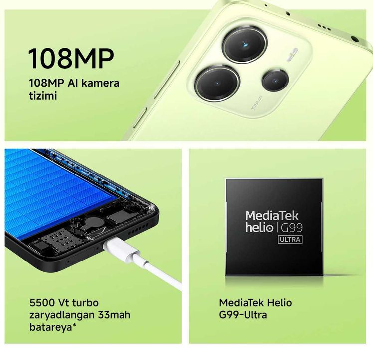 Redmi Note 14 6/128 Black, Blue, Green