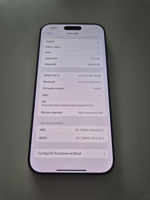 16 Pro Max 512gb 4cicluri
