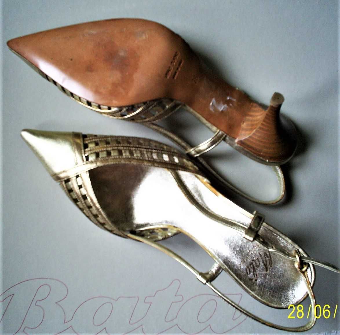 Sandale din piele naturală AURIU+ARGINTIU_made in Italy_brand “MALÙ”