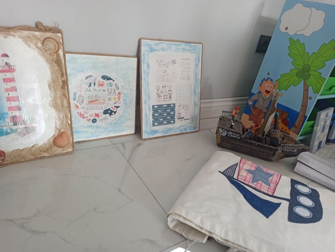 Декорация за детска стая + детски завеси морска тематика