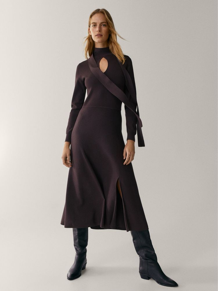 Рокли Massimo Dutti плетиво рокля