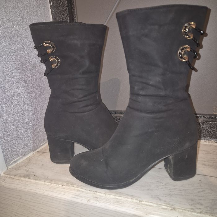 Женские сапоги замшевые 34 размер