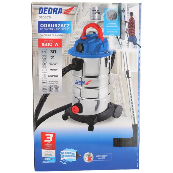 Прахосмукачка DEDRA DED6615 с автом. изтупване - Подходяща за жираф