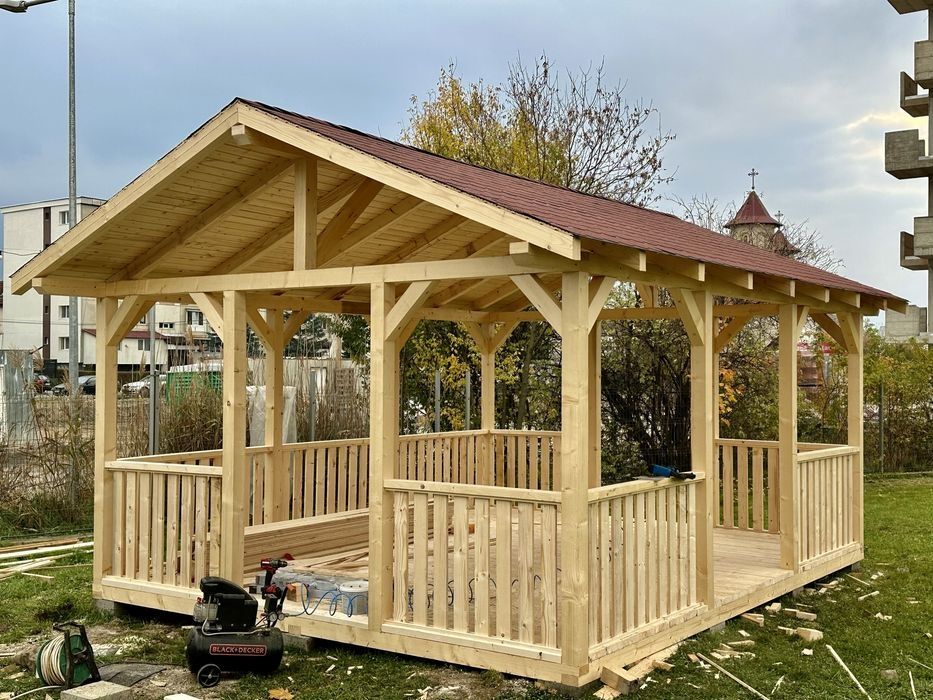 Vând fac construiesc foișoare terase cabane tip afrem acoperiș