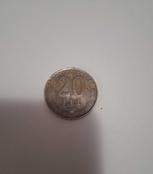 Moneda 20 de lai din 1991,cu Stefan cel Mare