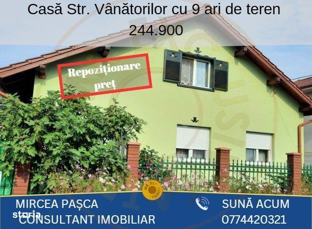 De Vanzare Casa Vanatorilor 9 ari teren