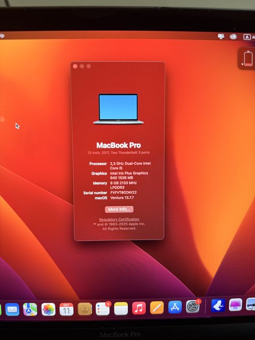 MacBook pro 13  2015 intel i5 ram 8