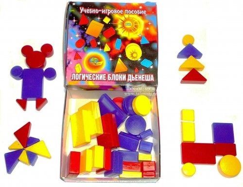 Логические блоки Дьенеша (набор объемных геометрических пластиковых фи