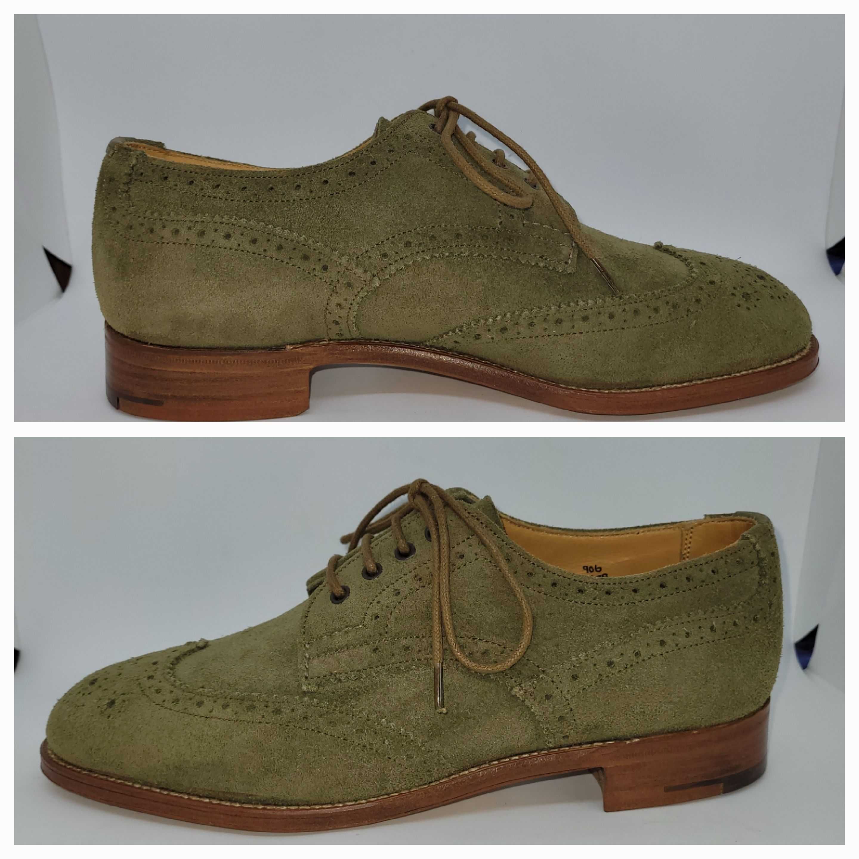 Tricker's "Anne" Brogue Country Shoe-Turf Green Suede-UK 5,5/EUR 38,5