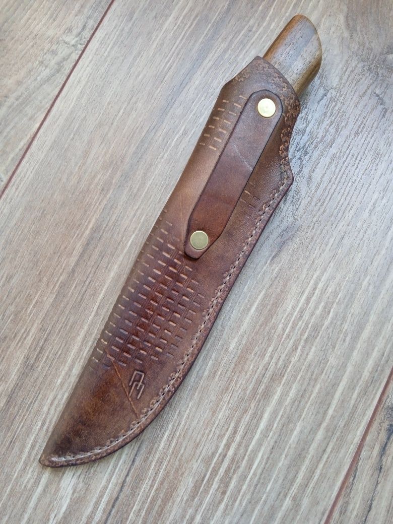 Кания за нож ръчна изработка от естествена кожа телешки бланк 3.5 мм