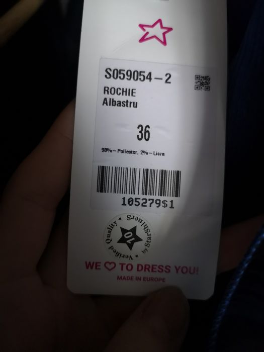 Rochie albastra midi de ocazie, nepurtata, cu eticheta
