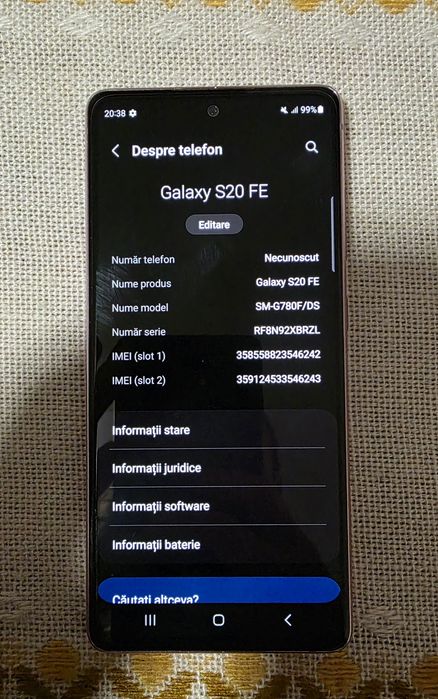 Samsung S20 FE, cloud lavender 128Gb