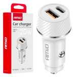 Incarcator auto USB-A + USB-C 20W 12/24V, Amio, 1 buc