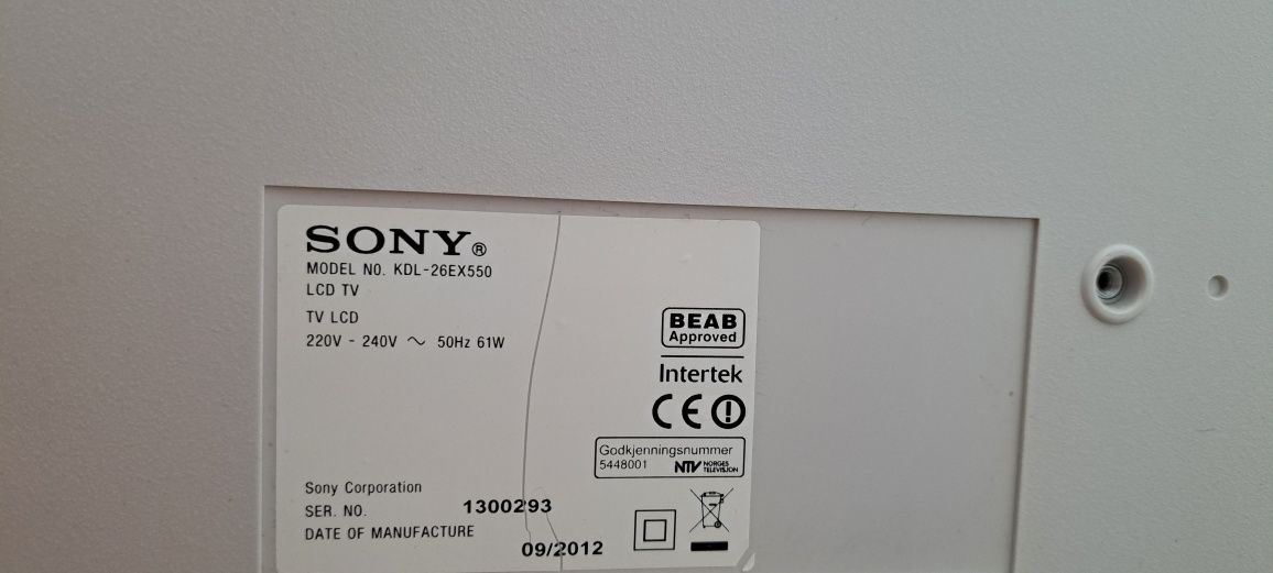 Телевизор Sony Bravia 26 инча, модел kdl26ex550