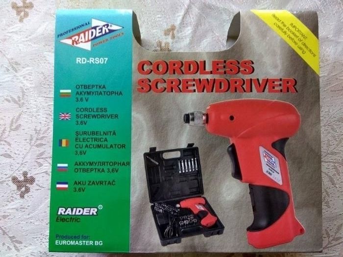 Акумулаторна отвертка,отвертки, RD-RS07, РАЙДЕР, Райдър, Raider
