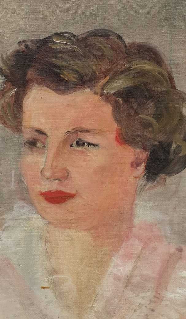 Tablou vechi - portret femeie - atribuit lui Bob Bulgaru