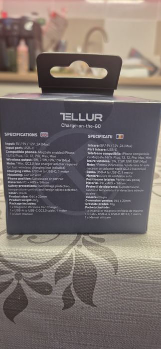 Suport telefon auto cu incarcare wi fi TELLUR MAGSAFE