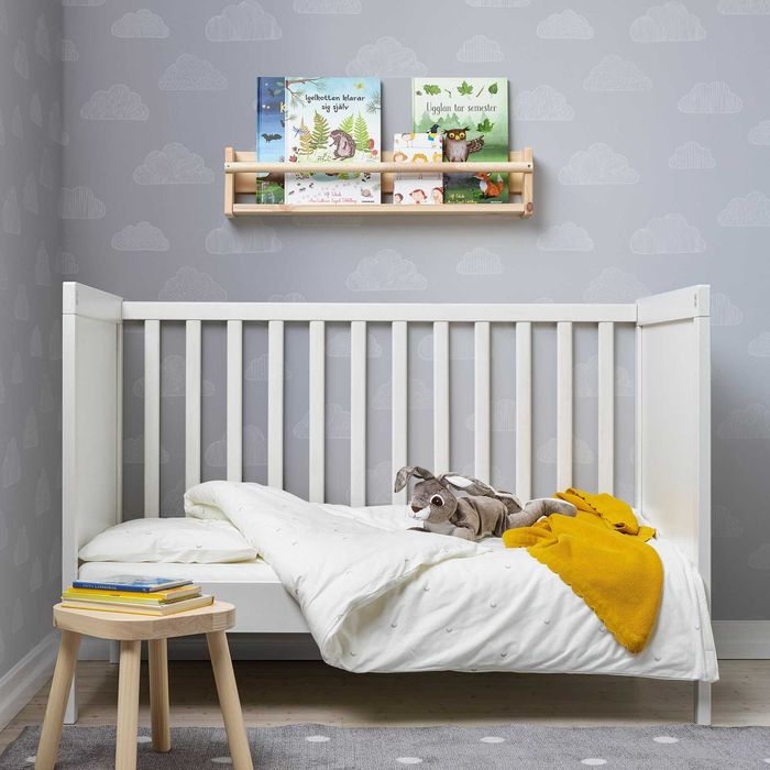 Бебешко креватче, кошара IKEA SUNDVIK 60x120 см, бяло + матрак