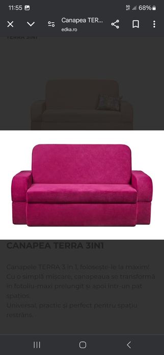Vând canapea TERRA 3in1