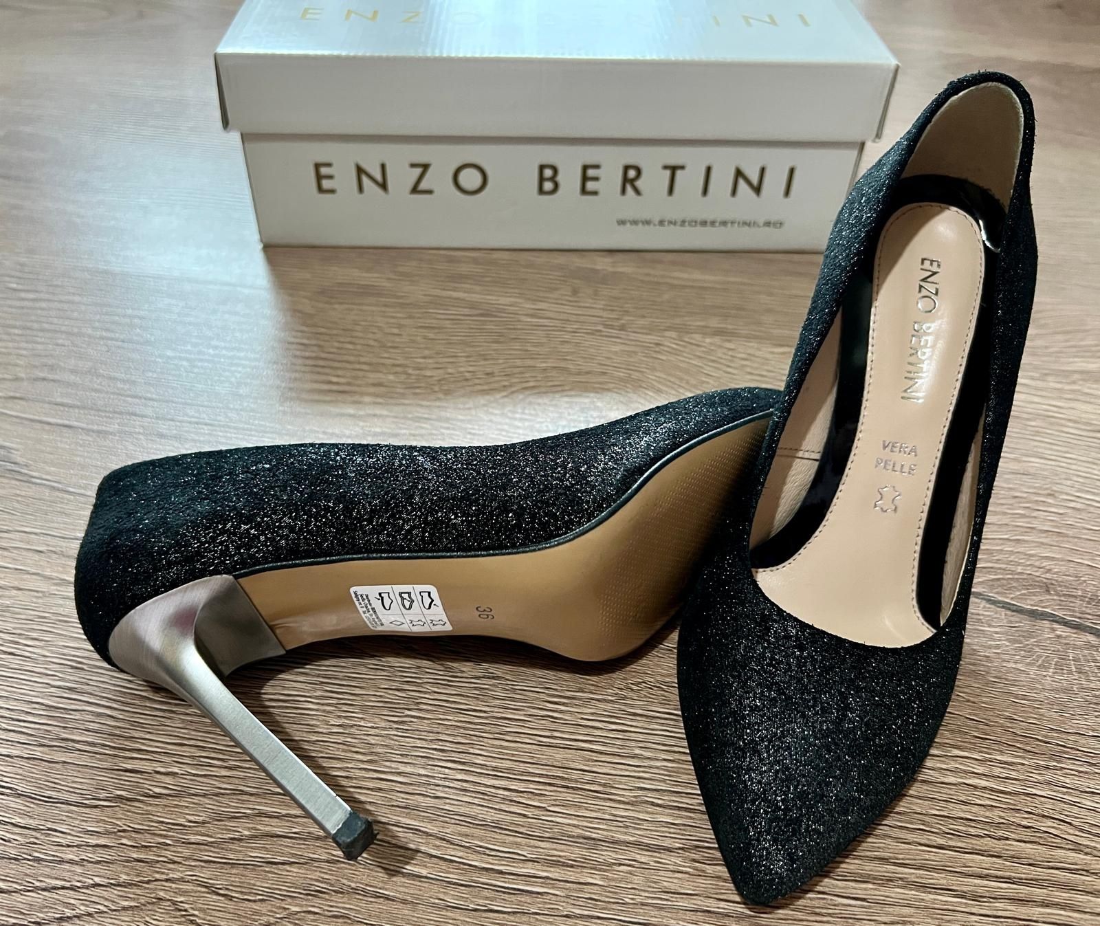 Pantofi cu toc din piele