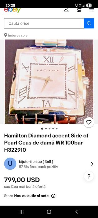 Ceas hamilton diamond