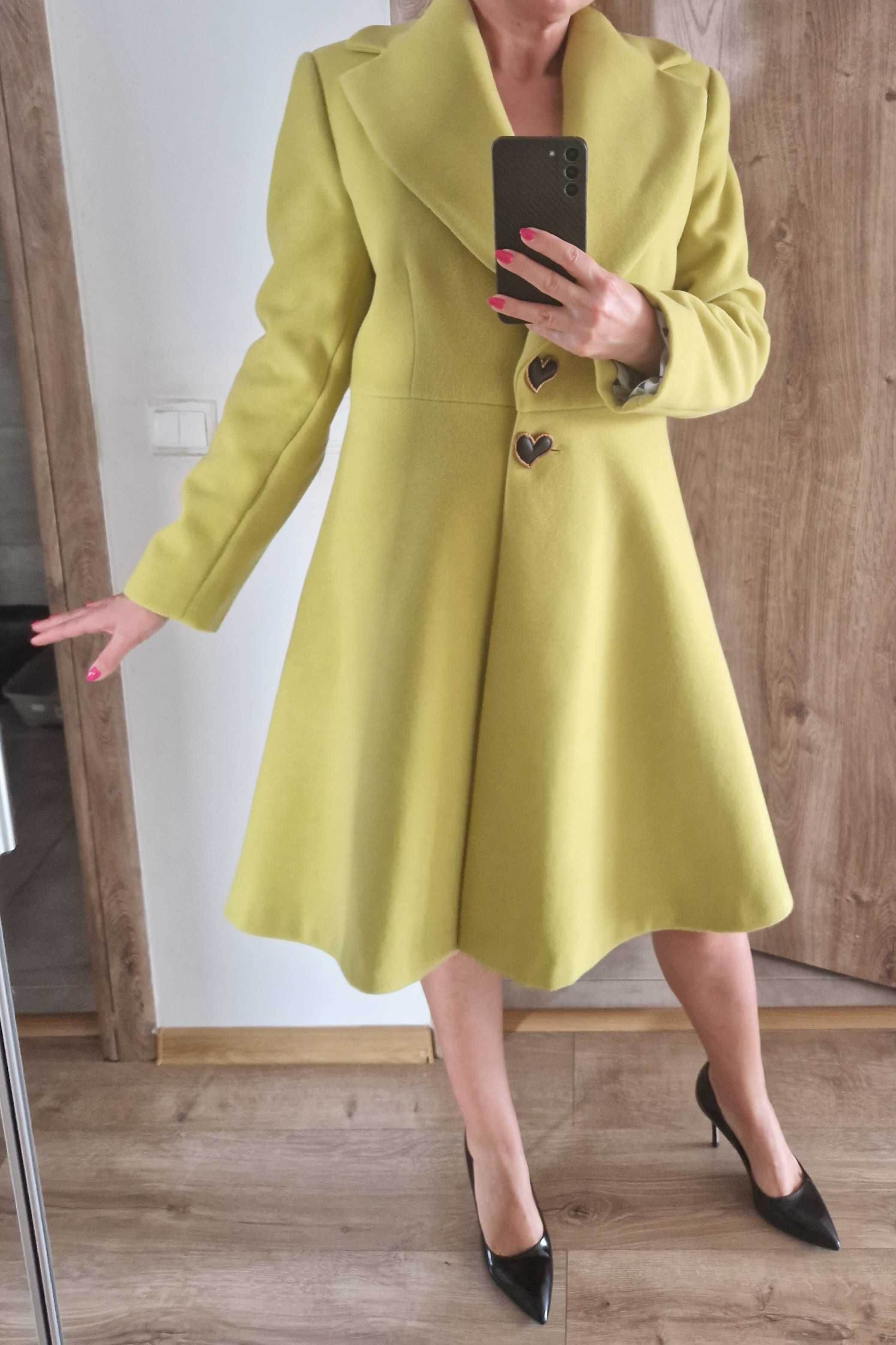 Palton nou, masura 38, culoare lime, verde deschis-galben
