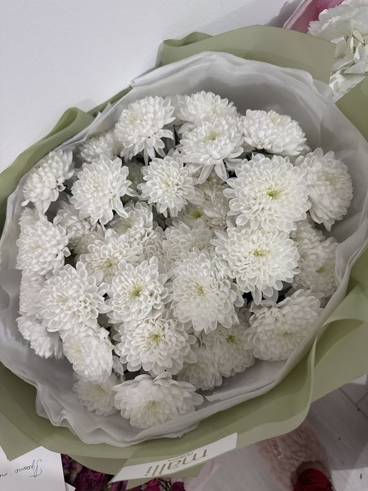 Букет, свеженький, хризантемы