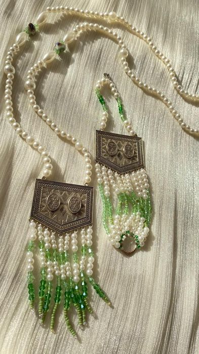 Авторлық қолдан жасалған моншақ алқа-этно стиль