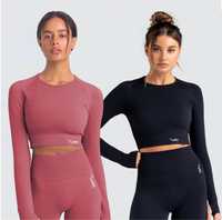 Женская спортивная фитннс одежда комплект 2в1 (розовый, черный)