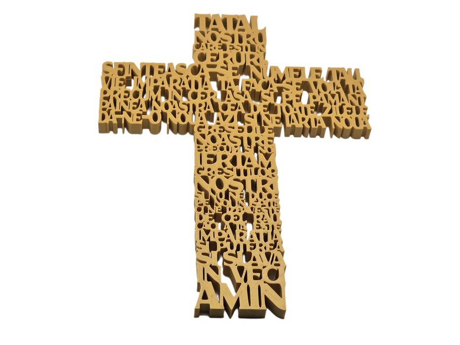 Cruce decorativă cu „Rugăciunea Domnească”