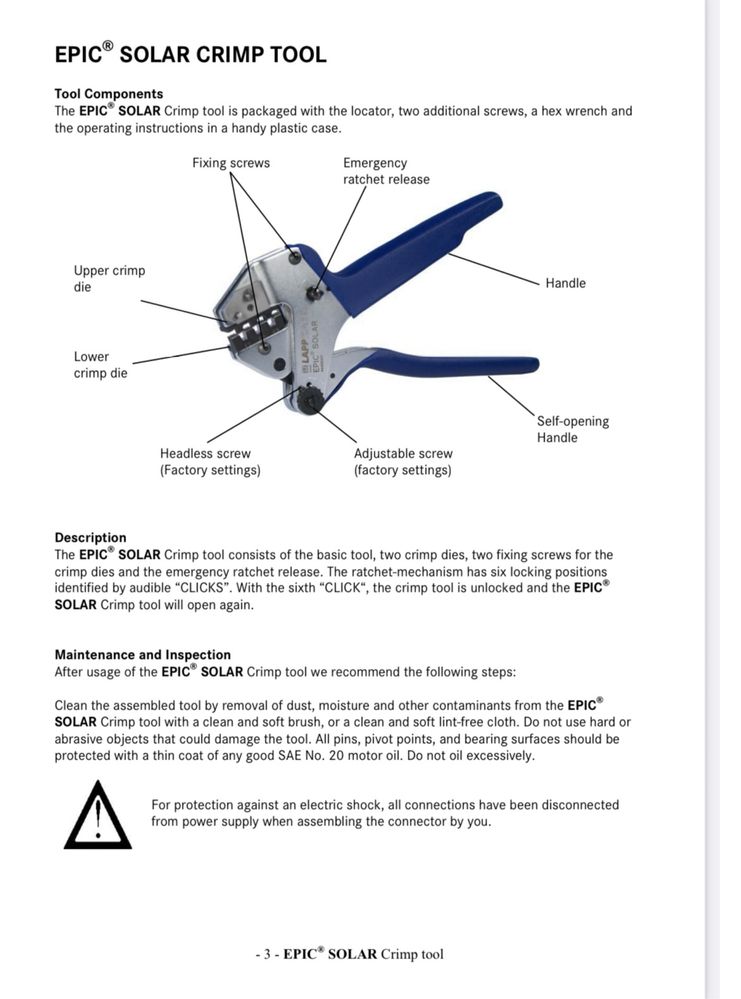 EPIC® SOLAR Crimptool EPIC SOLAR Обжимной инструмент