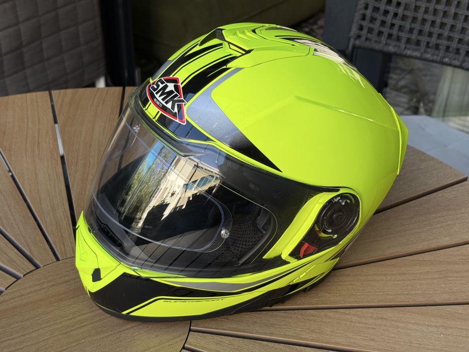 Casca moto M, SMK Flash Vision (flip-up) cu pin-lock si husa, ca noua