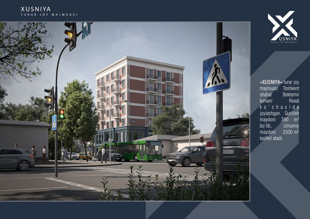 Toshkent shahar Vodnikda joylashkan XUSNIYA TURAR JOY majmuomiz