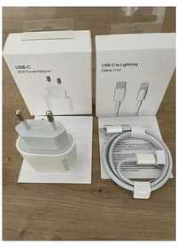 set incarcator 20w fast charge iPhone adaptor type c + cablu incarcare