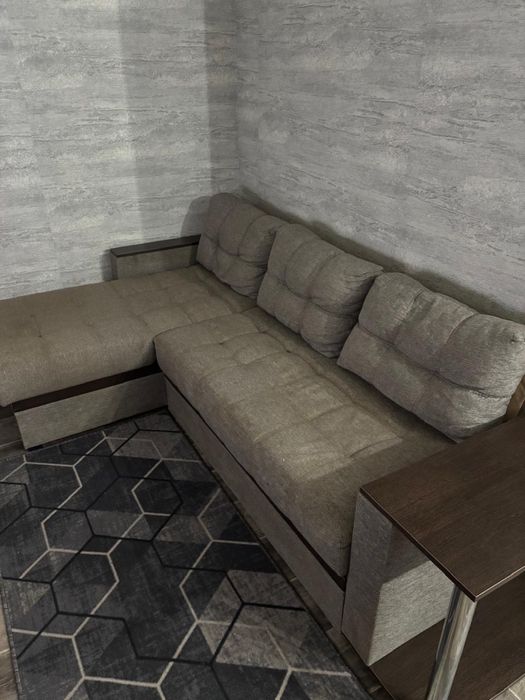 Диван угловой, «евромебель» цвет серый