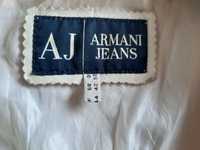 Geaca piele alba Armani Jeans