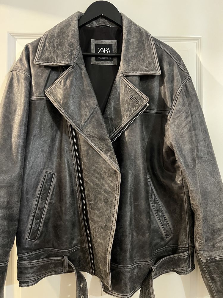 Geaca din piele Zara (Faded leather jacket)