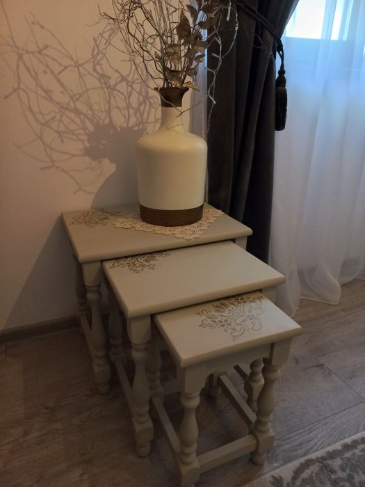 Set 3 măsuțe stejar