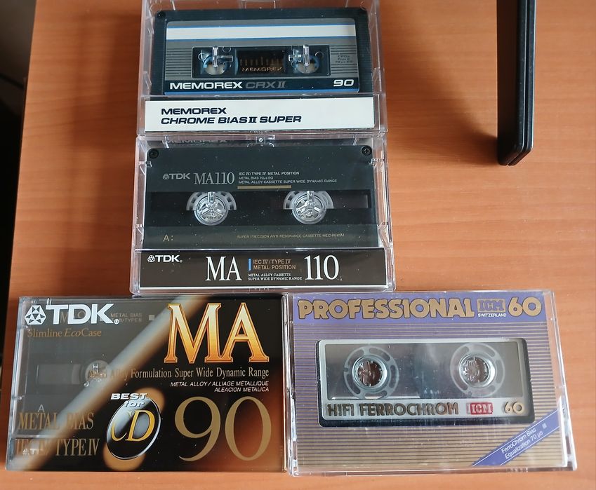 Lot de 5 casete audio Metal, Chromdioxid, FeCr