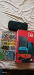BUNDLE: Nintendo Switch Red and Blue cu jocuri și husă