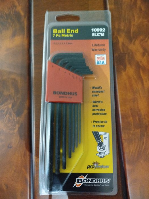 Инструмент Bondhus Ball End — шестигранники с шаровым окончанием