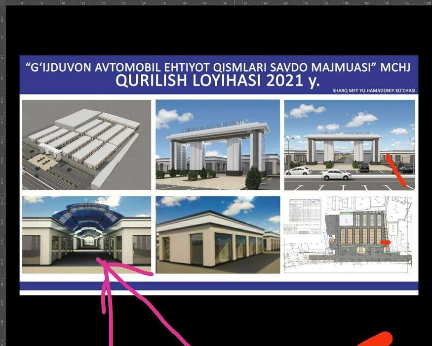 Gijduvon yangi zapchast bozorda dukonlar sotiladi.