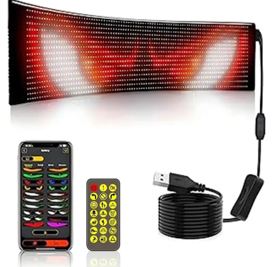 Panou afisaj LED matrix flexibil 19.2 cm x1.33 metri Ochi Camion devil