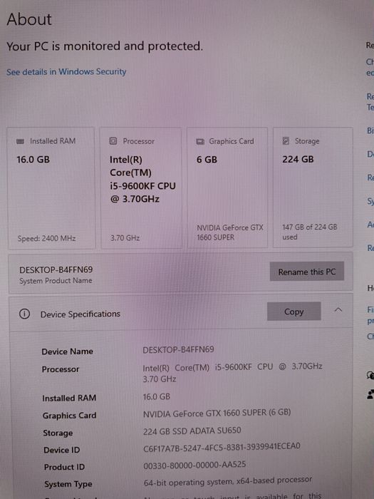 PC Gaming, i5 9600kf | 1660 SUPER | 16GB | ssd 250 |