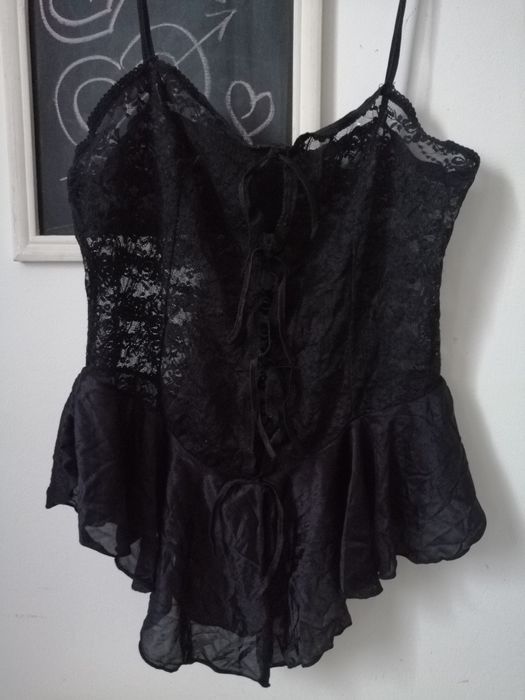 Rochita vintage din dantela neagra sexy lenjerie noapte marimea M/L