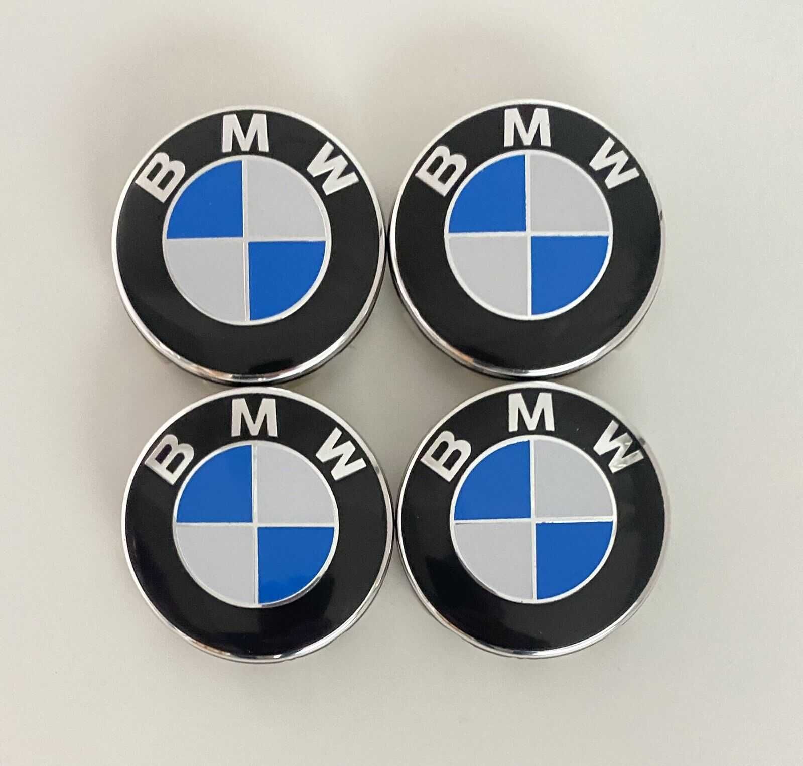 Capace Roti Sigle Embleme Jante BMW ALB NEGRU / Full Negru 56MM/68MM