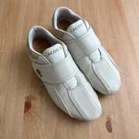 Papuci pantofi Lacoste din piele albi 44,5